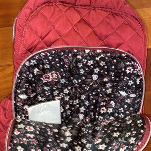 HP 🎉 Vera Bradley Iconic Campus Backpack Bag Berry Red Padded Holds Laptop